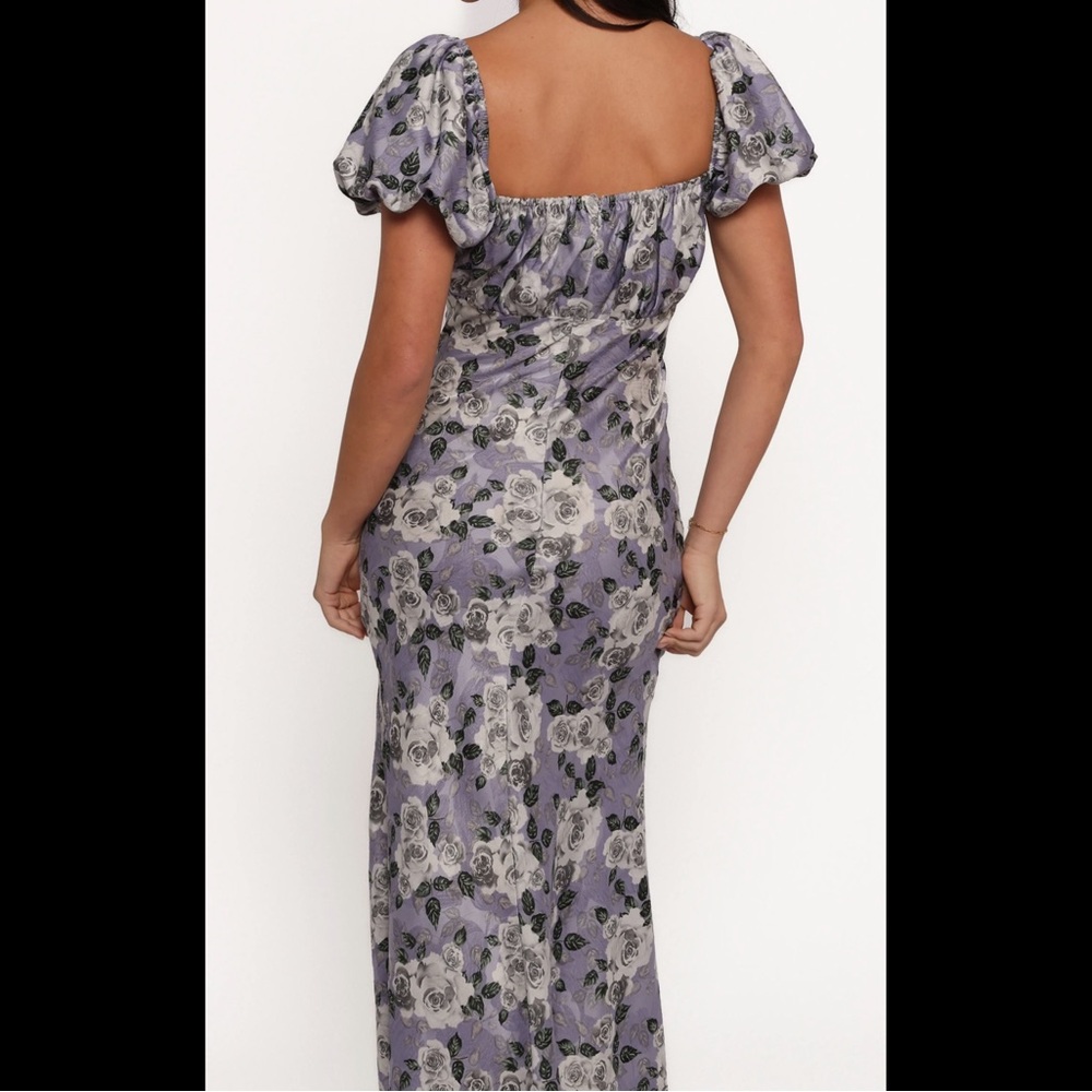 PETAL & PUP Marjorie Sweetheart Neck MIDI Dress Roses Floral Puff Sleeve Sz S - Picture 12 of 13